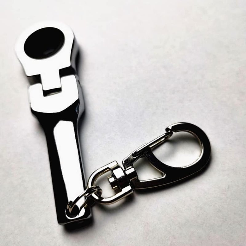 SaiDian 1Pcs 10mm Ratcheting Wrench Key Chains Portable Ratchet Wrench Keychain Key Ring Flex Head Mini Hardware Tool - Image 1